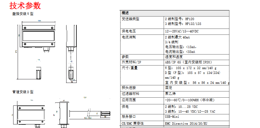 用于暖通空調的濕度變送器基礎款- Rotronic HygroFlex HF1批發